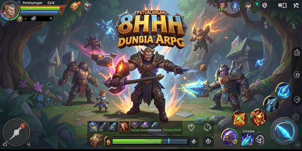 Screenshot menampilkan pertarungan seru dalam game ARPG 8HHH.