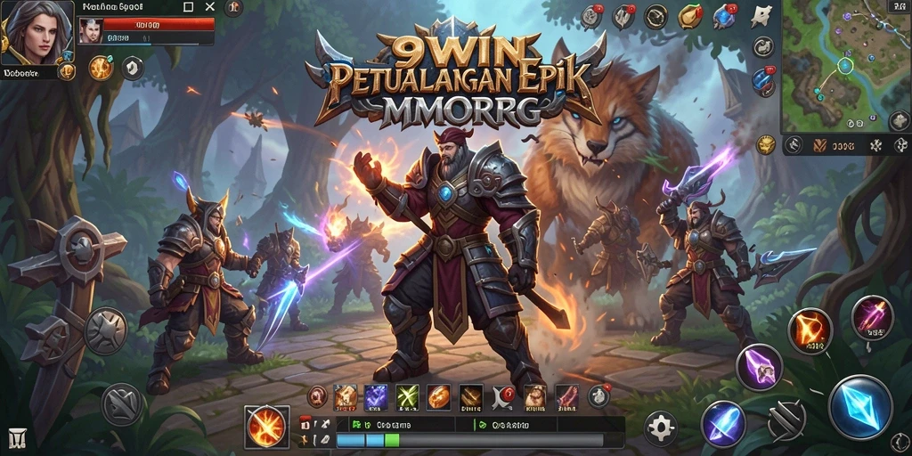 Tampilan gameplay epik dari 9WIN MMORPG dengan pertarungan yang menarik.