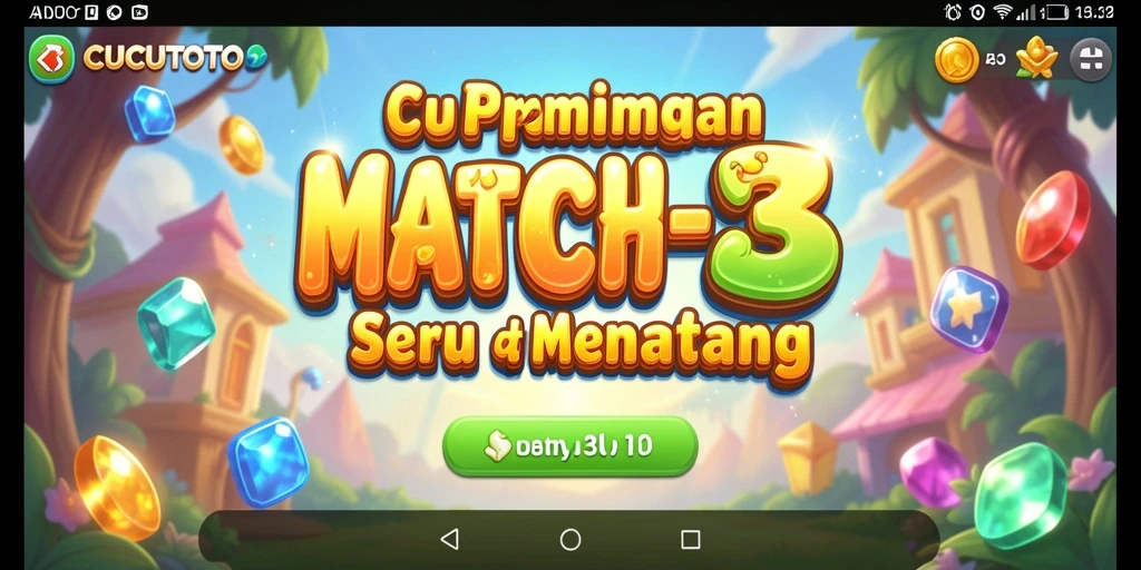 Tampilan gameplay menarik dari CUCUTOTO yang menunjukkan momen mencocokkan.