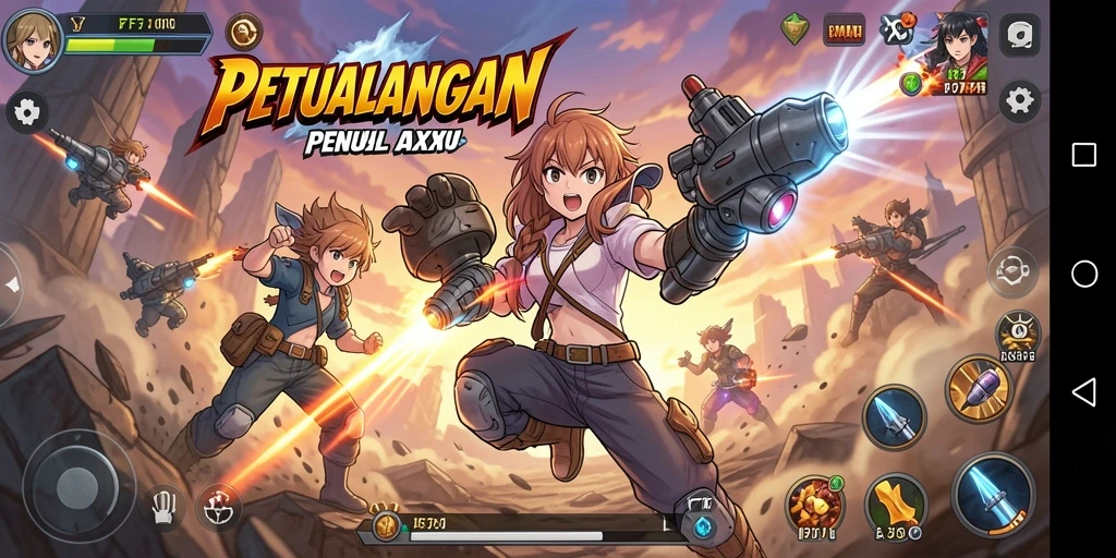 Tampilan menarik dari gameplay F7F7 dengan karakter Anime.