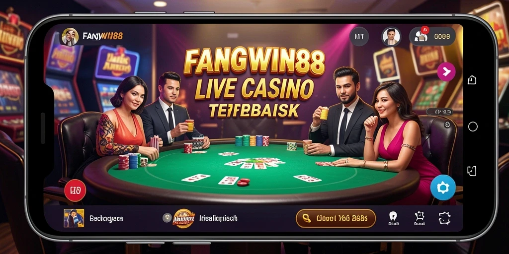 Tangkapan layar FANGWIN88 menampilkan dealer langsung dan permainan yang mendebarkan.