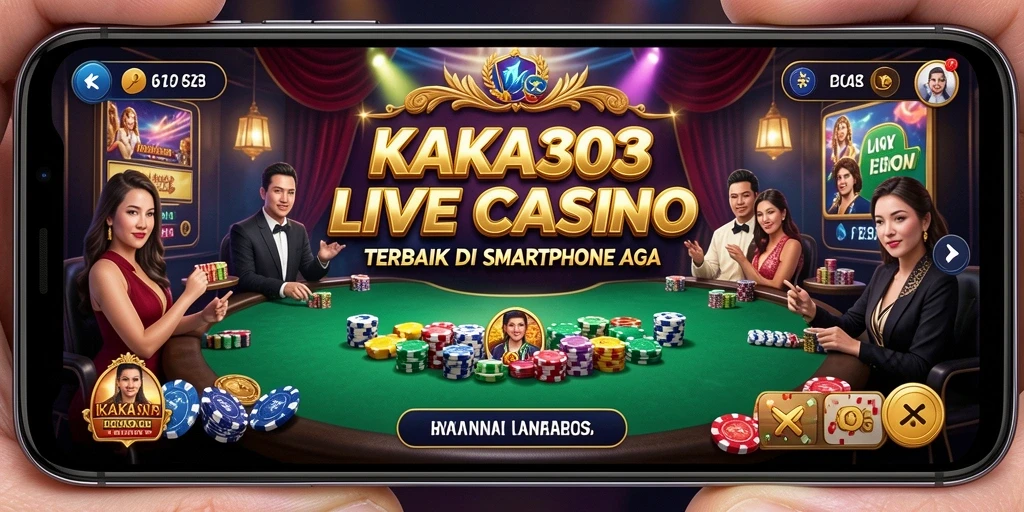 Screenshot gameplay KAKA303 menampilkan dealer profesional di meja Live Casino.