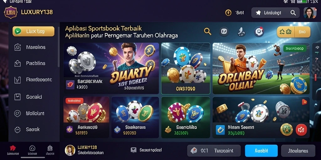 Tampilan gameplay dalam aplikasi Sportsbook yang menarik dan informatif.