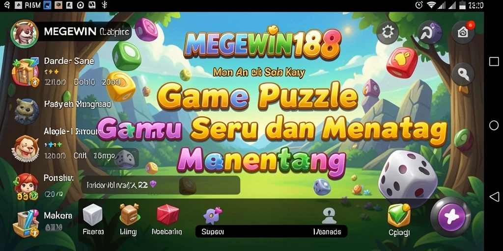 Screenshot utama MEGEWIN188 menunjukkan gameplay Puzzle yang seru.