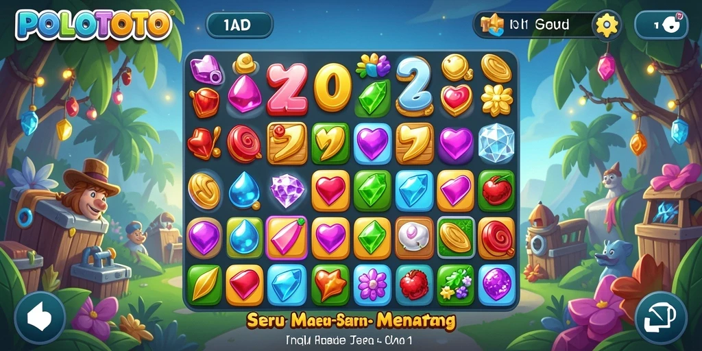 Tampilan gameplay seru dan penuh warna di POLOTOTO.
