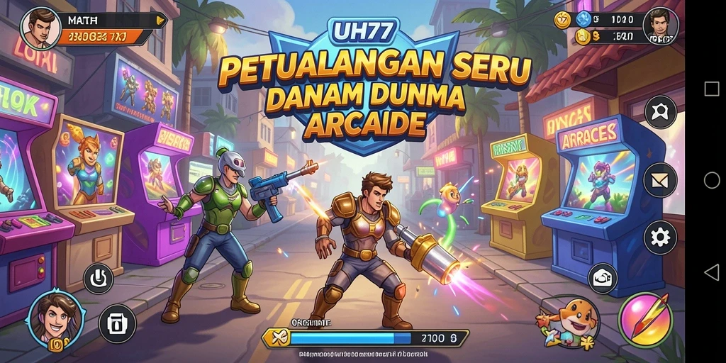 Tampilan gameplay UH77 yang menantang dan penuh warna.