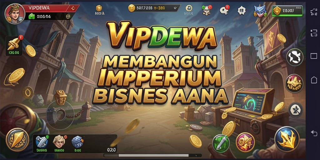 Tampilan gameplay <strong>VIPDEWA</strong> yang menggambarkan pengelolaan bisnis yang dinamis.